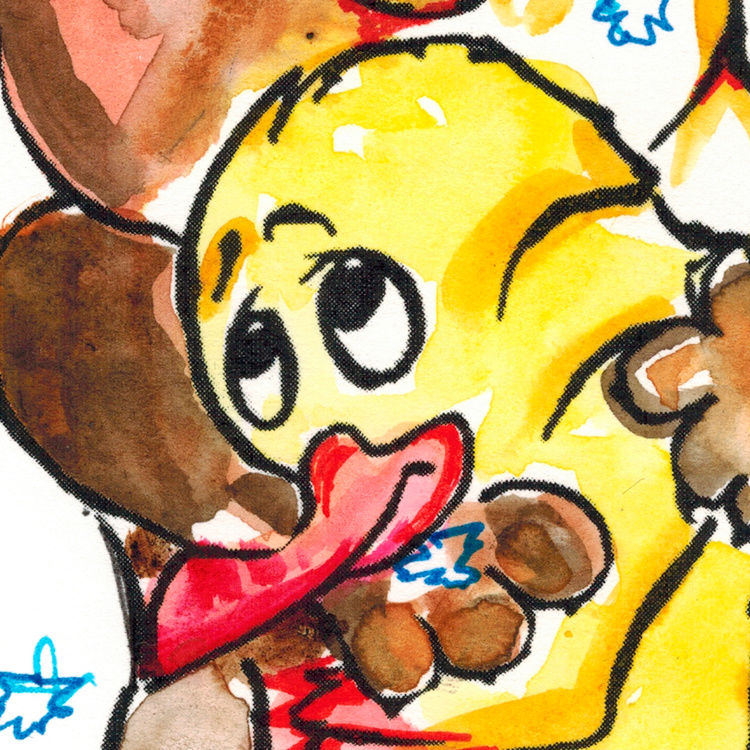 750x750 Dog Amp Duck, Friendship, New Year Eve, You Are My Santa - Santa Painting For Kids