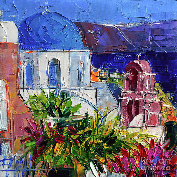 600x600 Santorini Church - Santorini Oil Painting