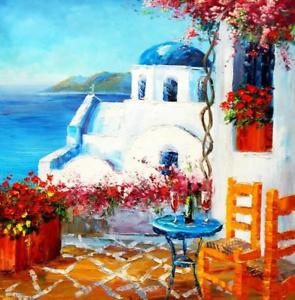 295x300 Modern Art - Santorini Oil Painting