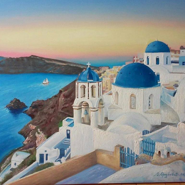 Santorini Painting at PaintingValley.com | Explore collection of ...