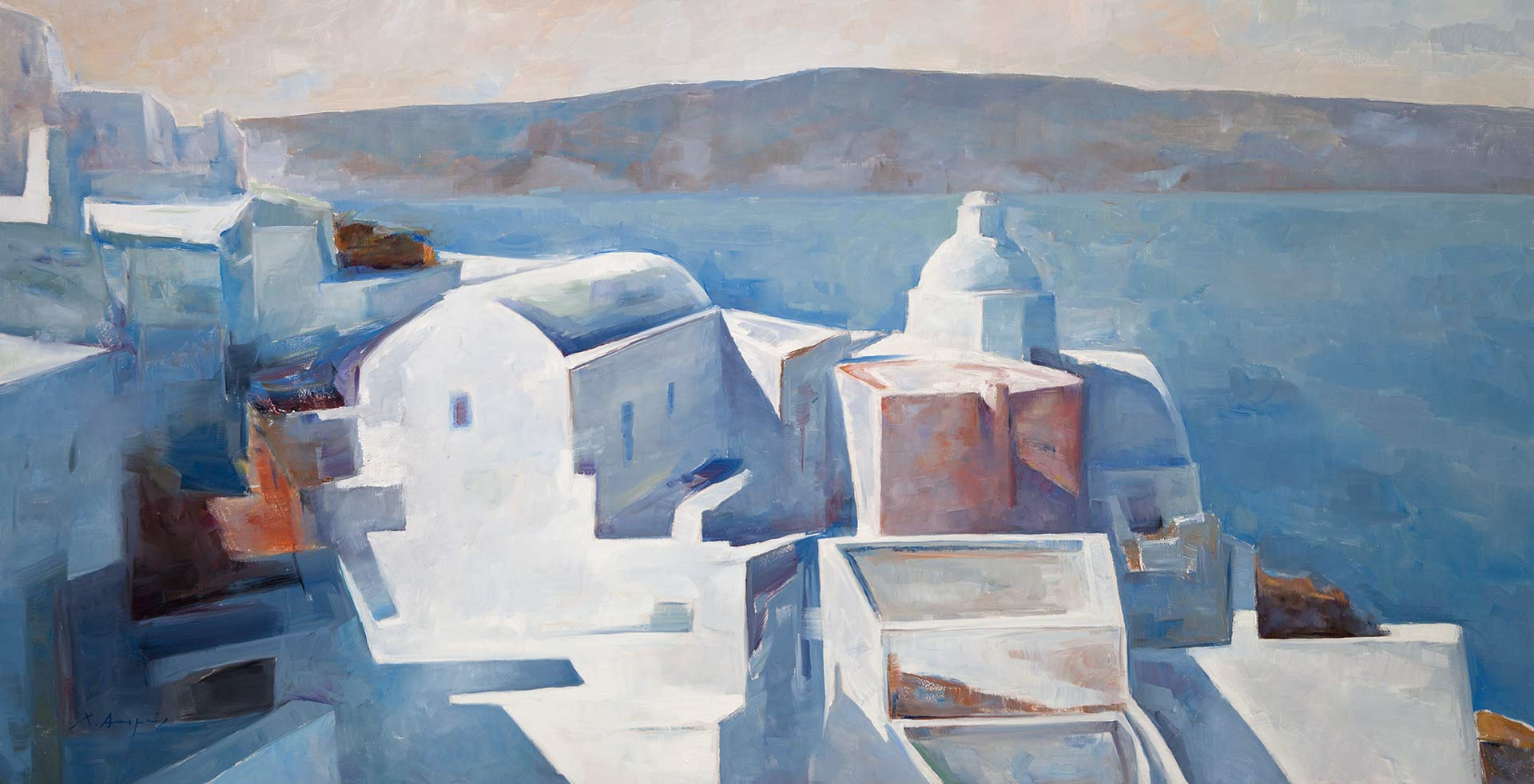 1920x982 Ak Galleries - Santorini Painting