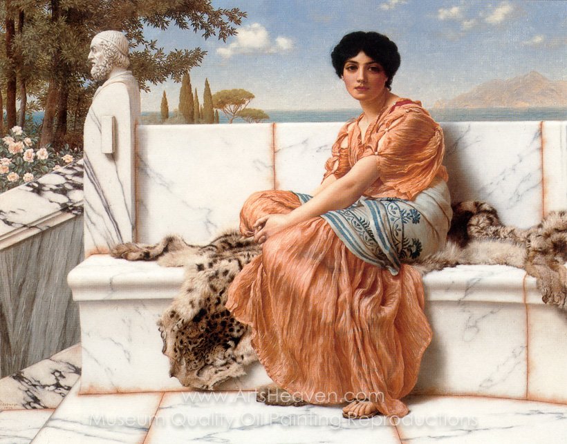820x643 Reproduction Painting John William Godward In The Days Of Sappho - Sappho Painting