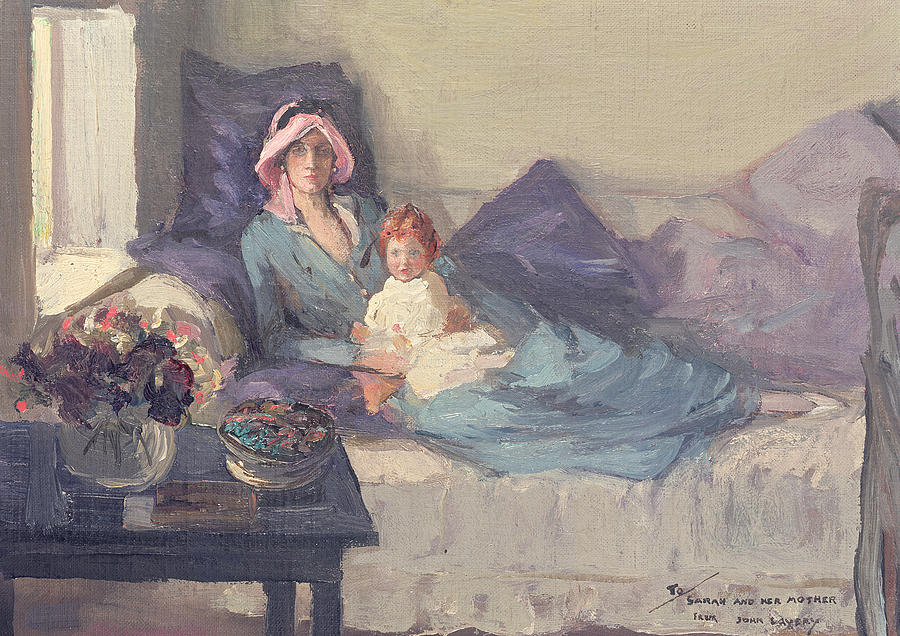 900x636 Mrs Winston Churchill With Her Daughter Sarah Painting By Sir John - Sarah Painting