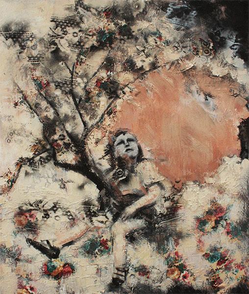 508x600 Childs Play I Pink And Floral Wallpaper Painting - Sarah Painting