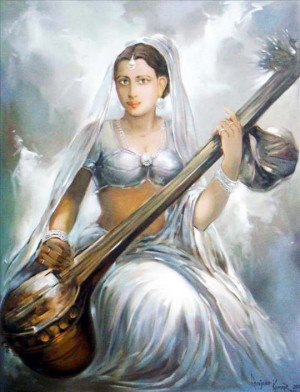 300x392 Paintings - Saraswati Painting