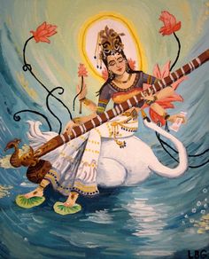 236x292 The 132 Best Saraswati Images On Indian Art, Fairies - Saraswati Painting