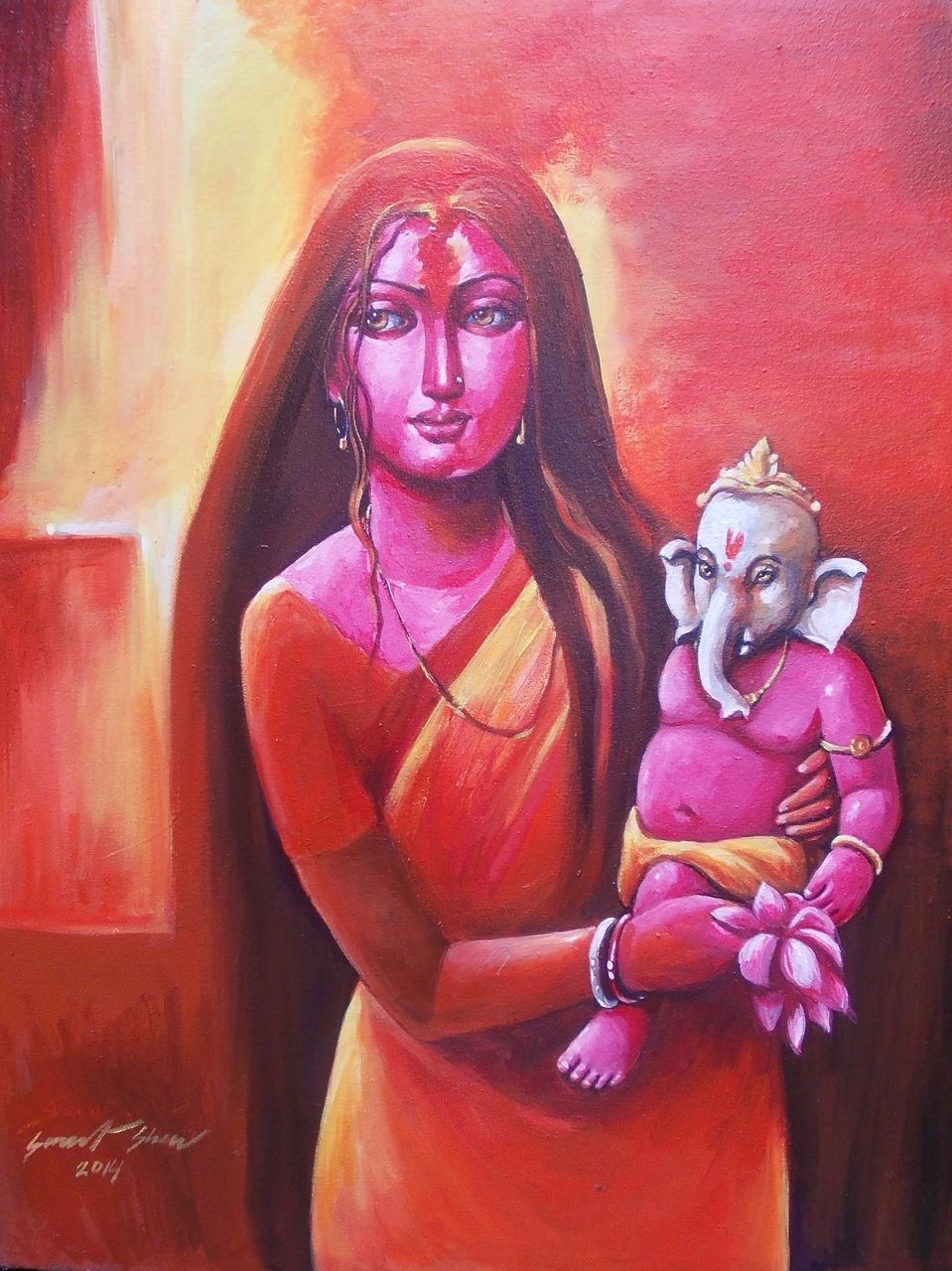 959x1280 Ganesha Janani - Sarat Painting