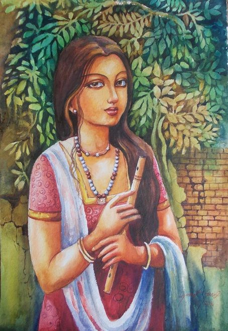 454x659 Beautiful Face - Sarat Painting