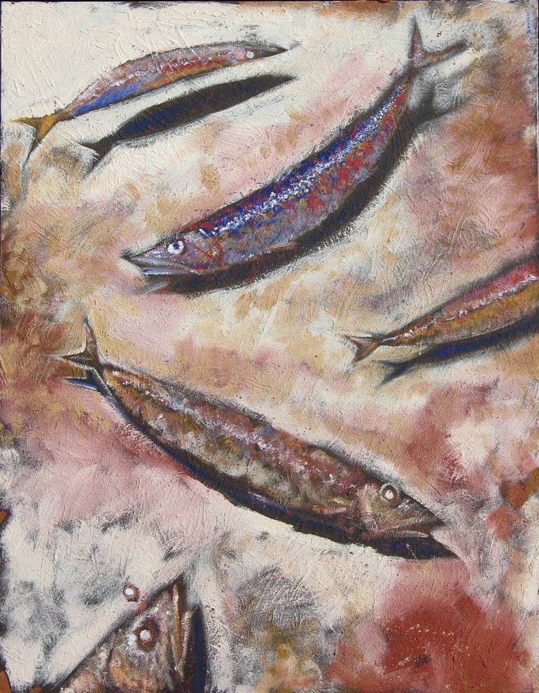 770x990 Saatchi Art Sardines Painting By Philippe Sentou - Sardines Painting