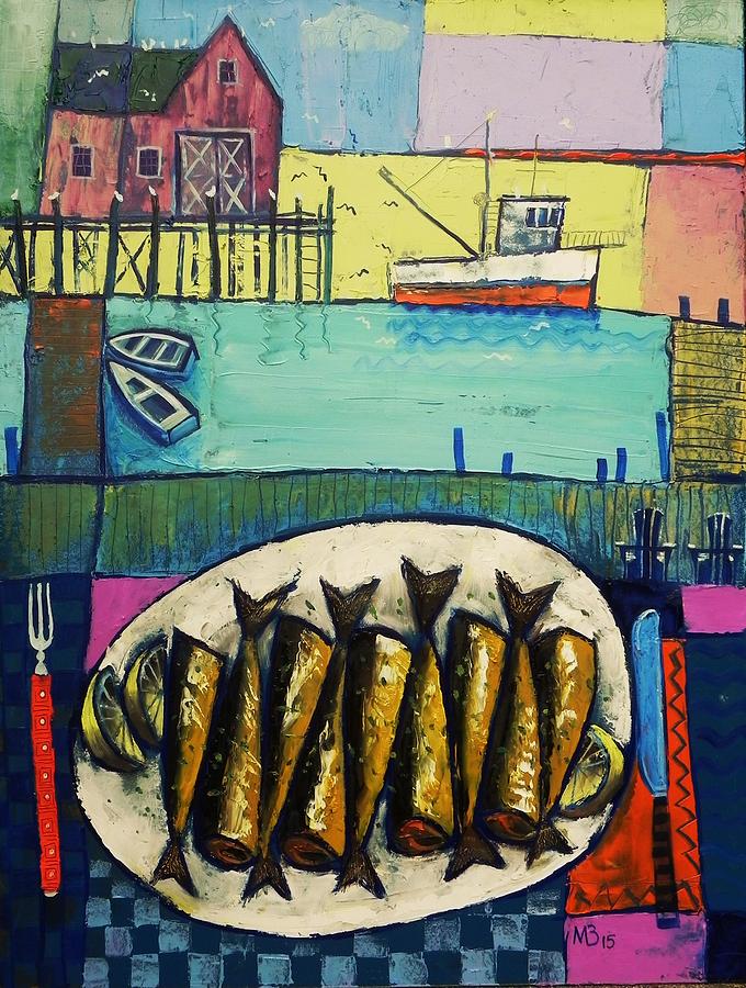 680x900 Sardines Painting By Mikhail Zarovny - Sardines Painting