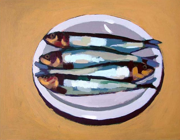 575x447 Still Life Paintings - Sardines Painting