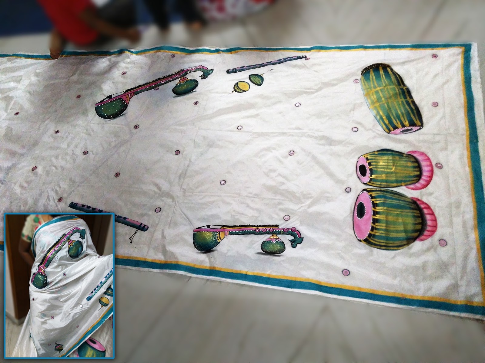 1600x1200 Awesome Silk Saree Painting - Saree Painting