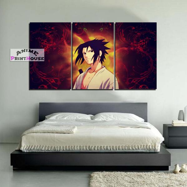 600x600 Naruto Series Sasuke Canvas Painting Wall Decor Anime Print House - Sasuke Painting