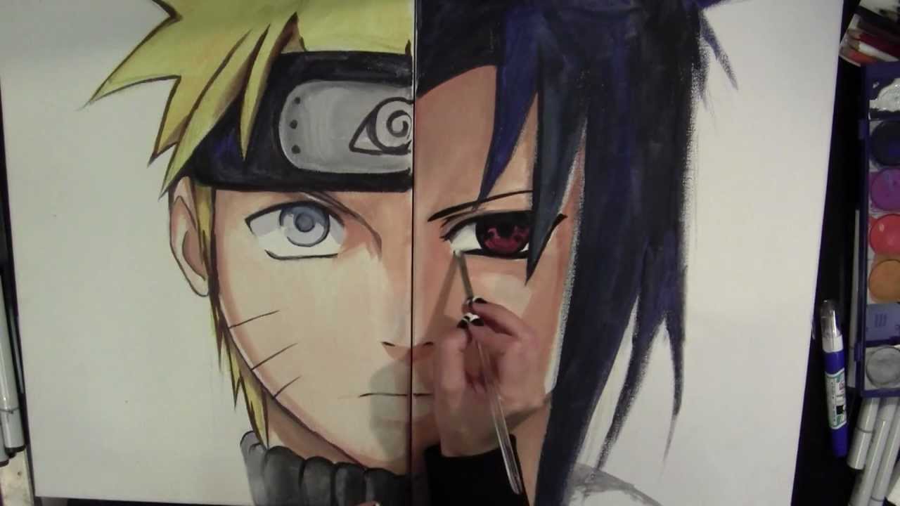 1280x720 Painting Naruto Amp Sasuke - Sasuke Painting