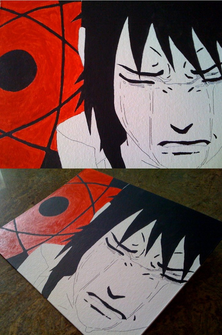 728x1097 Painting Sasuke Crying By Iareawesomeness - Sasuke Painting