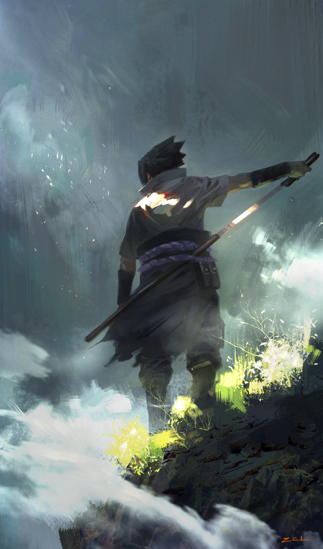1131x1920 Artstation - Sasuke Painting