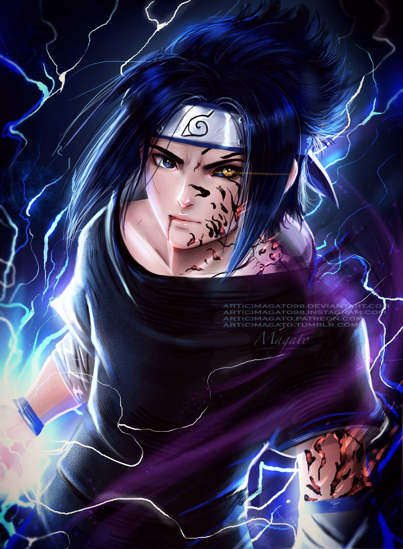 1537x2093 Artstation - Sasuke Painting
