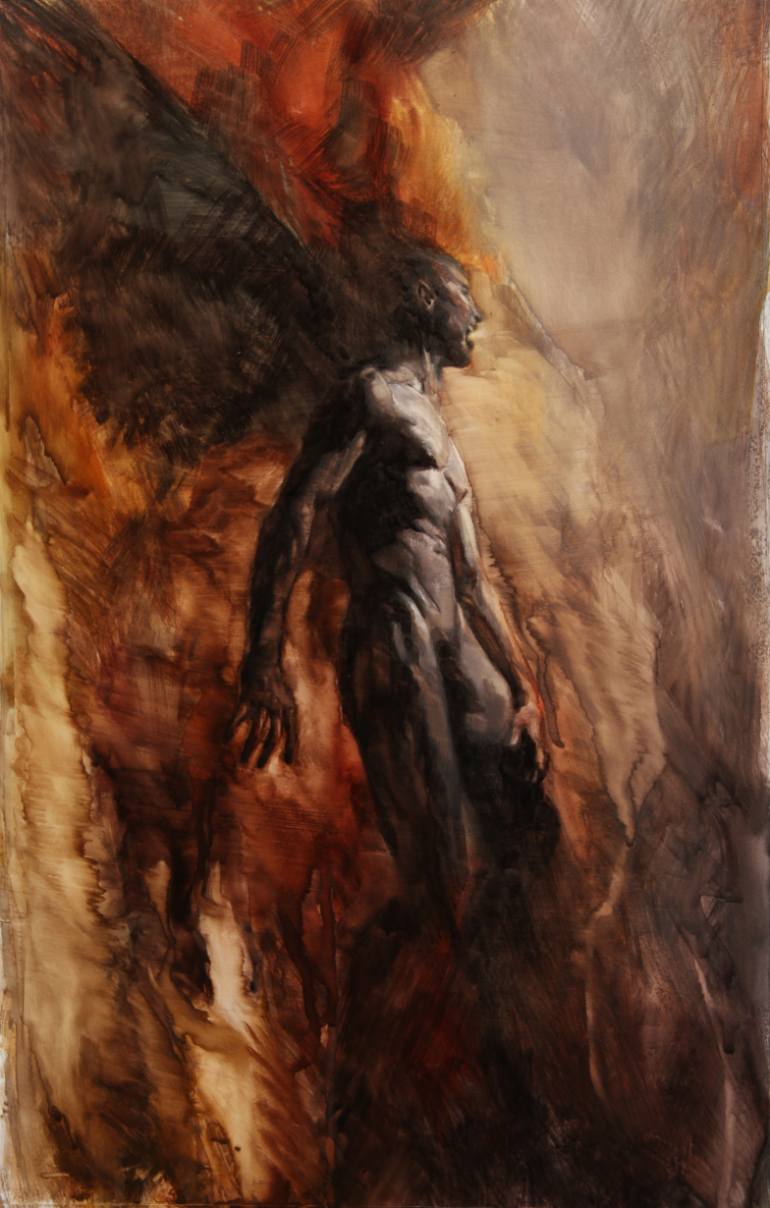 770x1208 Saatchi Art Satan Rising Painting By David Knight - Satan Painting