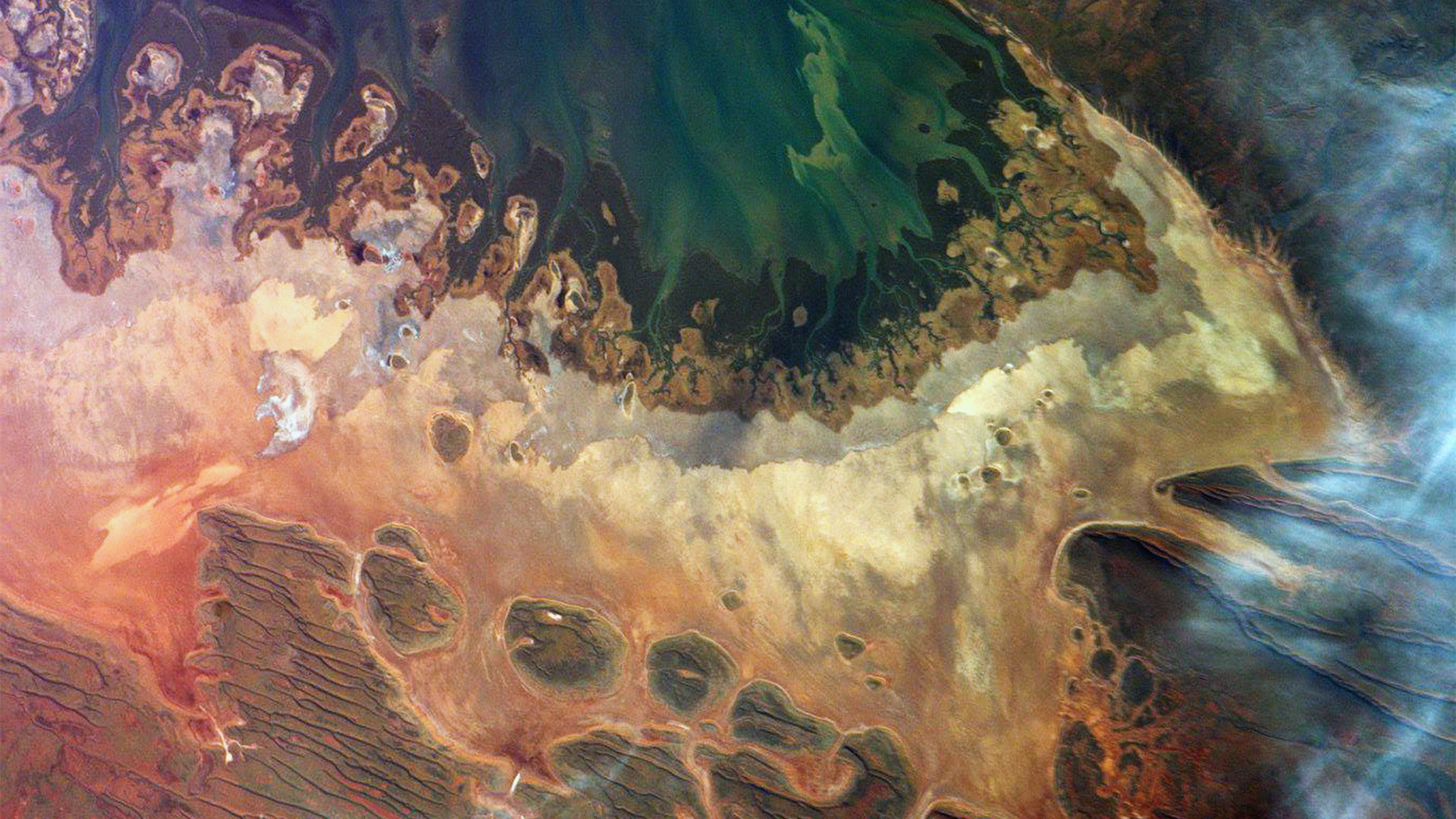 3840x2160 I Love Papers At65 Earthview Satellite Map Sea Red Land Art - Satellite Painting