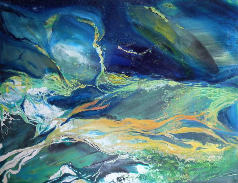 770x592 Saatchi Art Satellite View Of The Amazon River Painting By - Satellite Painting