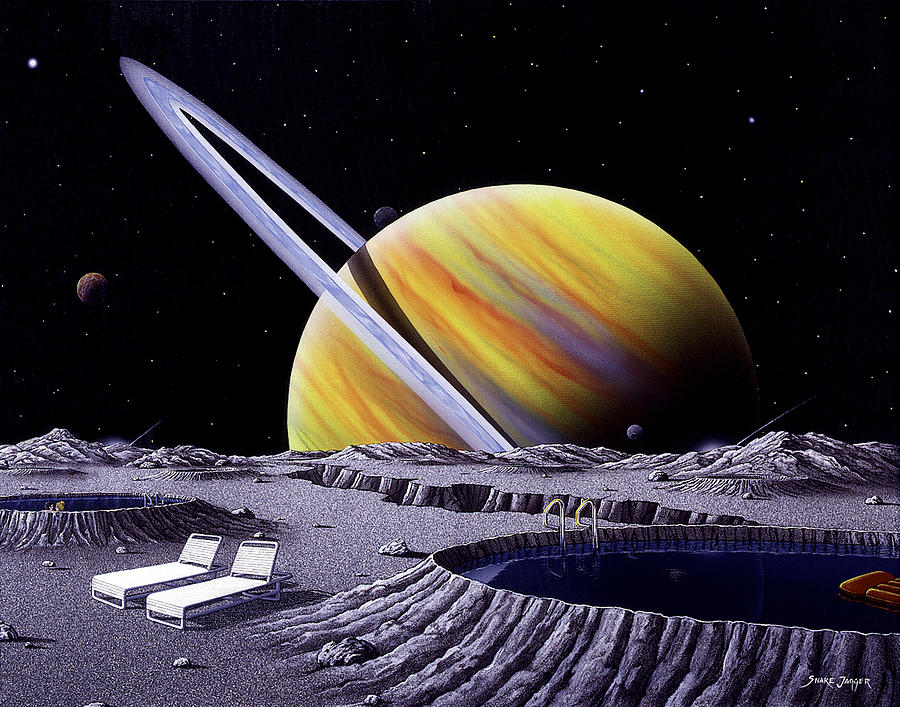 900x707 Saturn Spa Painting By Snake Jagger - Saturn Painting