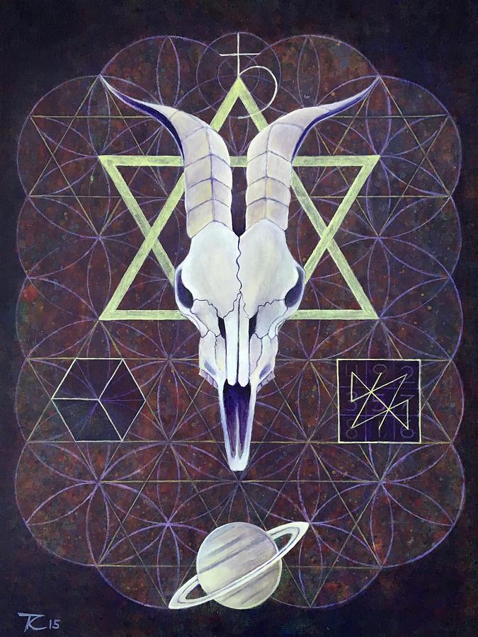 675x900 Sigil Of Saturn Painting By Travis Crisp - Saturn Painting