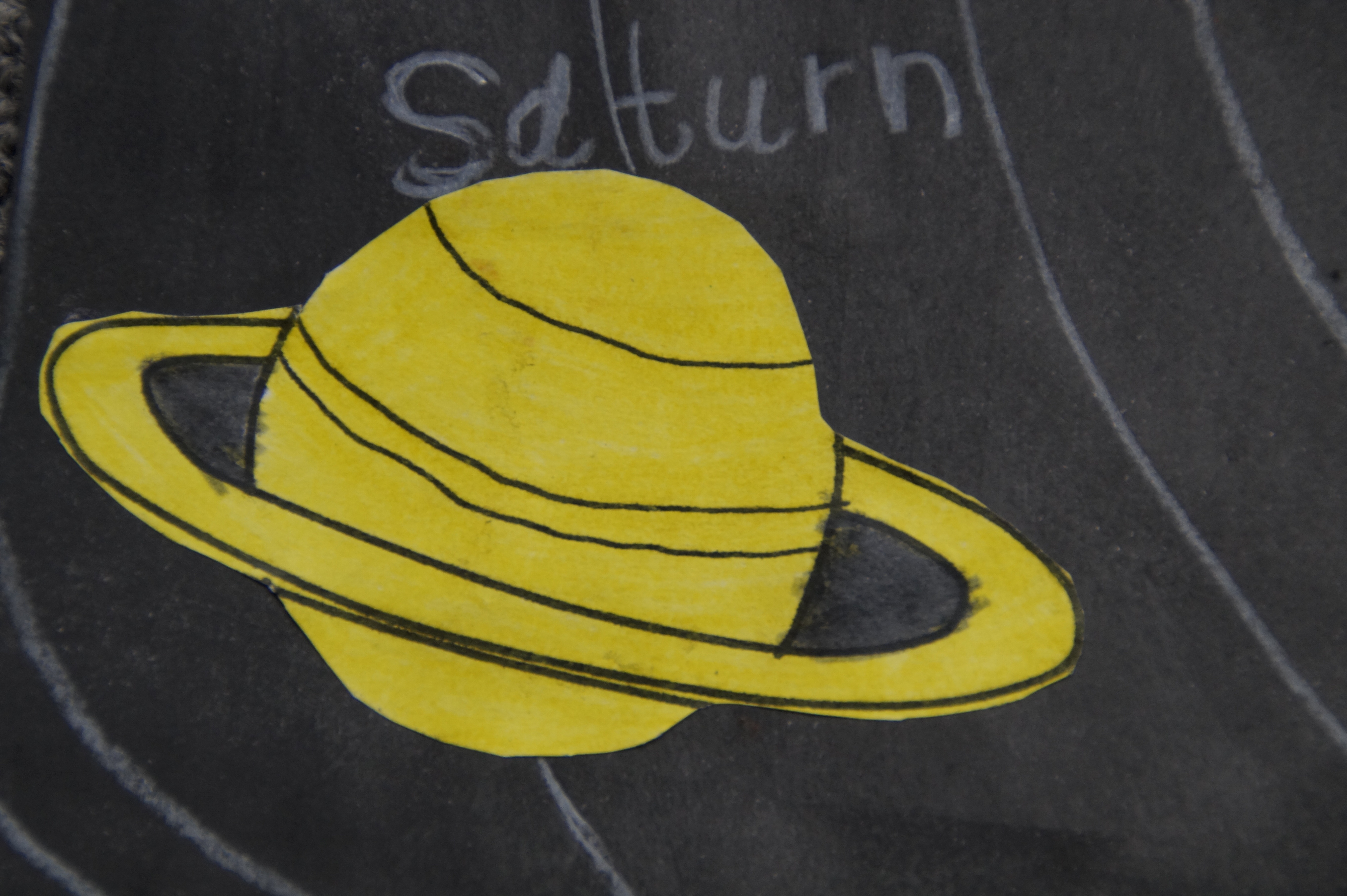 5456x3632 Free Images Board, Number, Color, Space, Child, Paint, Yellow - Saturn Planet Painting