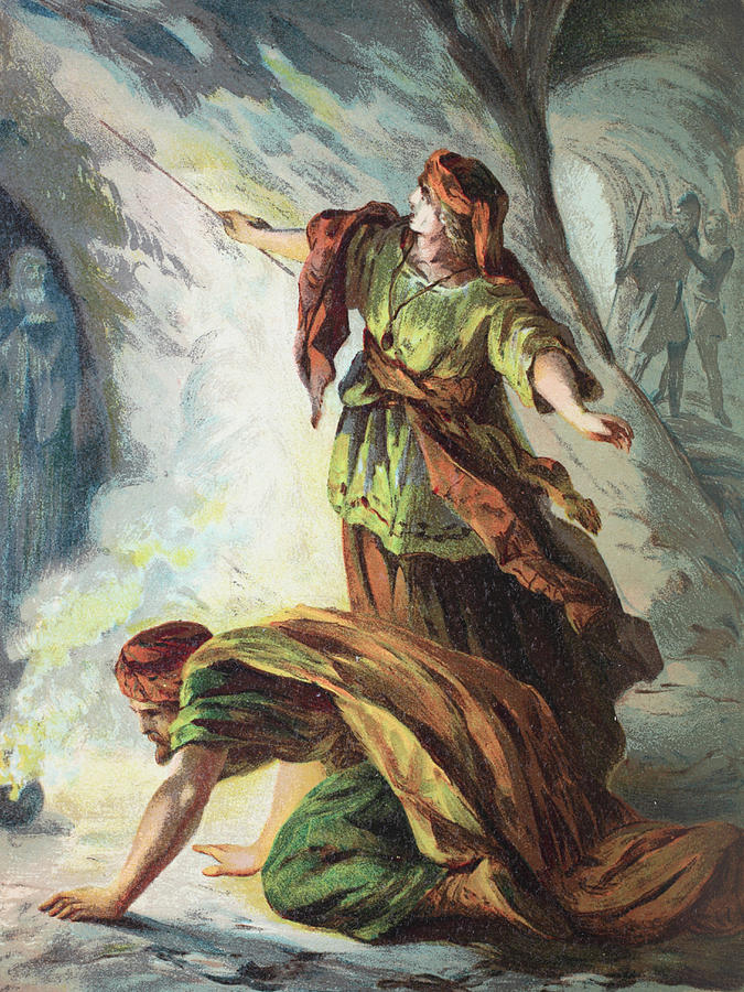 675x900 Saul And Witch Endor, Necromancress, 1st Samuel - Saul And The Witch Of Endor Painting