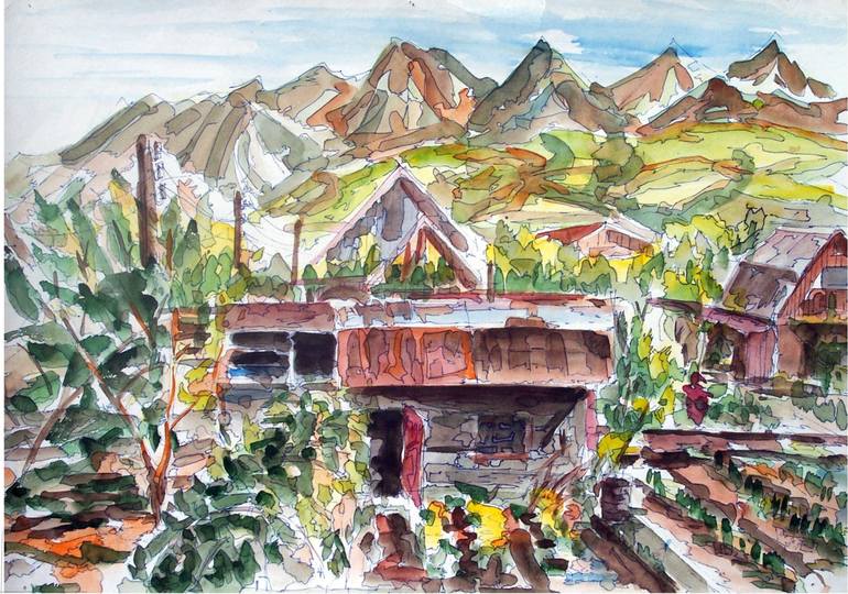 770x540 Saatchi Art Country Sauna Painting By Bob Usoroh - Sauna Painting