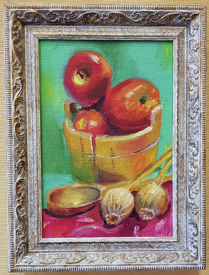 683x900 Apples In Sauna Painting By Michael Krichevsky - Sauna Painting
