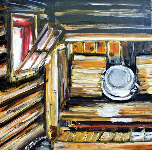 600x592 Sauna Painting By Sheila Tajima - Sauna Painting