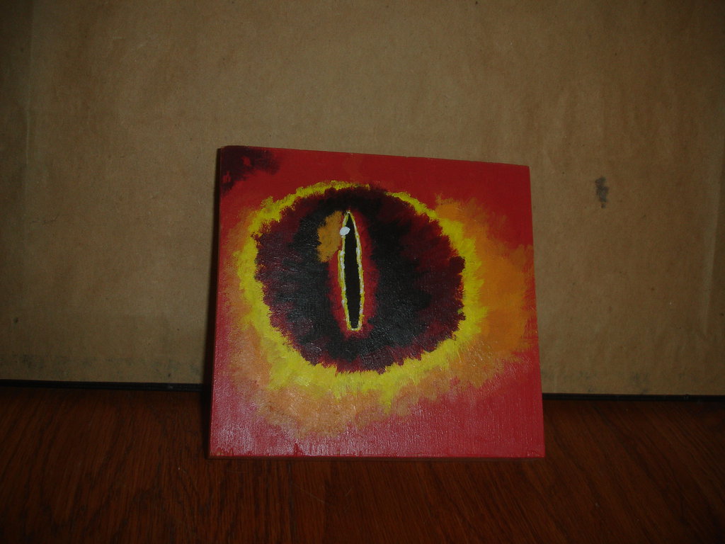 1024x768 The Eye Of Sauron Wood Painting By Vaynedarkni - Sauron Painting