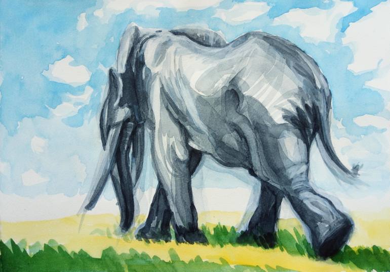 770x538 Saatchi Art Locomotion In Savannah Painting By Andrej Draskovic - Savannah Painting