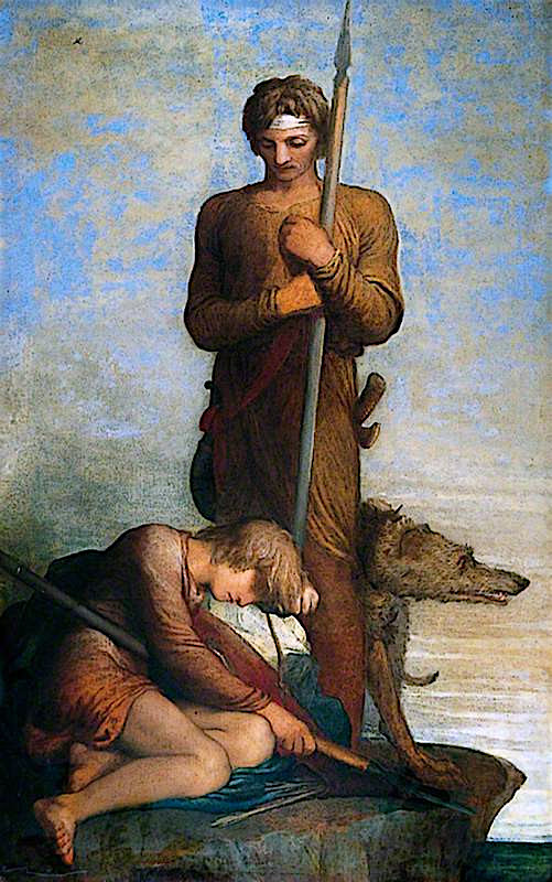 501x800 The Saxon Sentinels Painting George Frederic Watts Oil - Saxon Painting