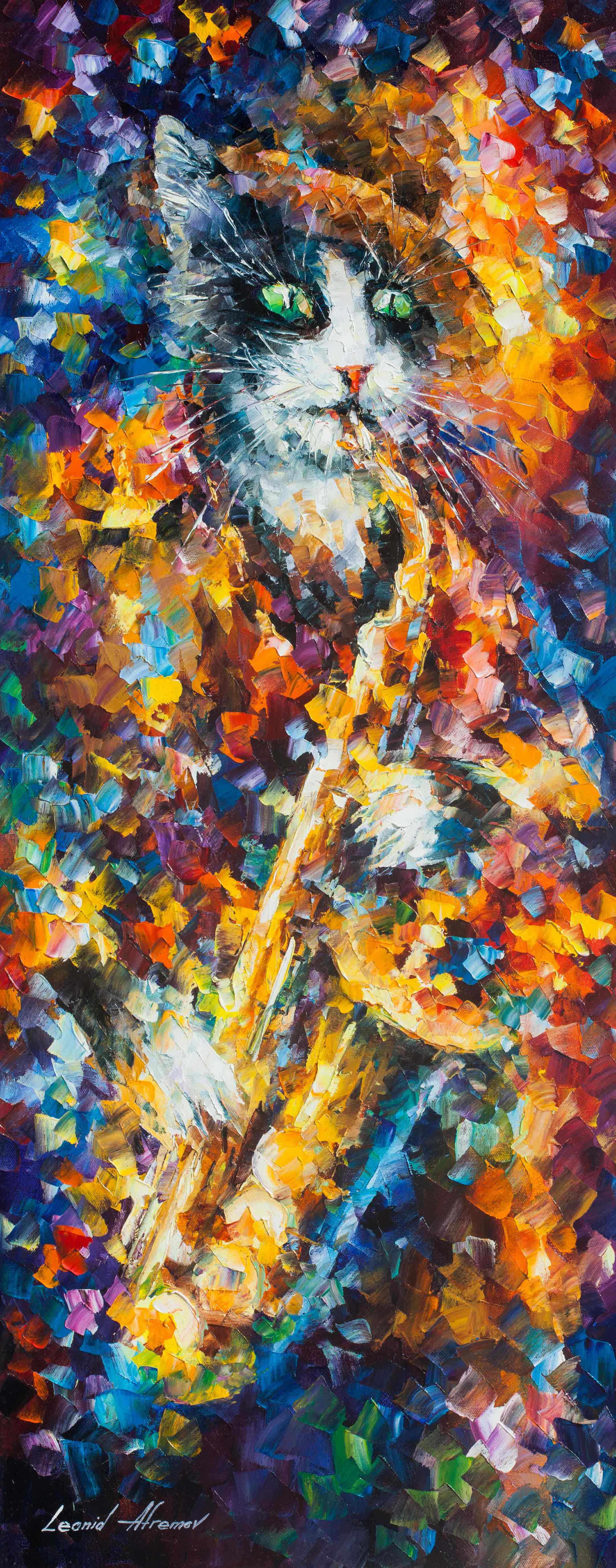 2161x5497 Saxophone Cat - Saxophone Painting