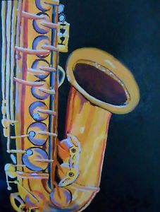 227x300 Acrylic Painting Of Abstract Saxophone 14x11 Ebay - Saxophone Painting