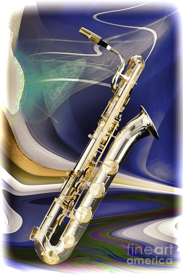 600x900 Silver Baritone Saxophone Painting Photograph 3458.02 Painting By - Saxophone Painting