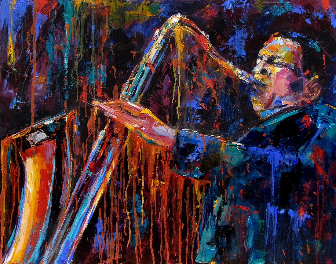 1100x864 Debra Hurd Original Paintings And Jazz Art John Coltrane - Saxophone Painting