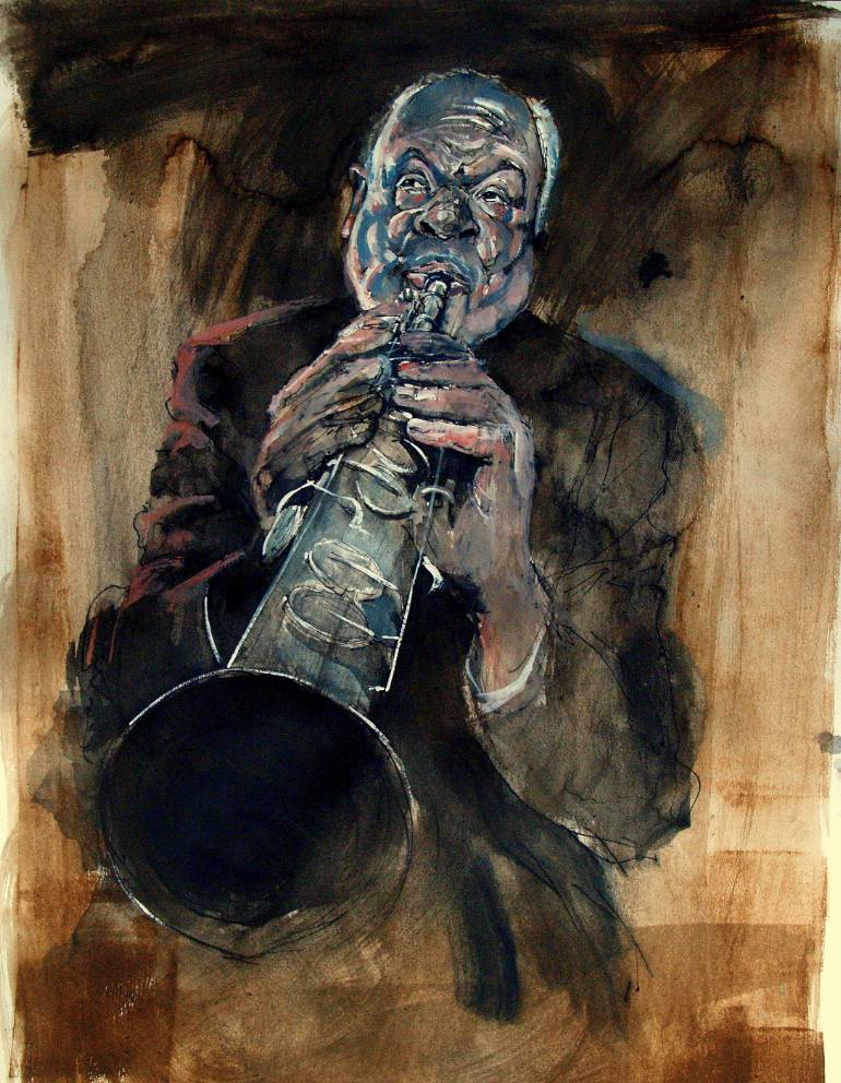 770x992 Saatchi Art Saxophone Player Painting By Hari Mitrushi - Saxophone Player Painting