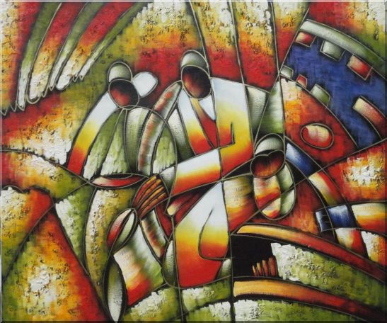 547x456 Framed Two Saxophone Player, Picasso Oil Painting Portraits Modern - Saxophone Player Painting