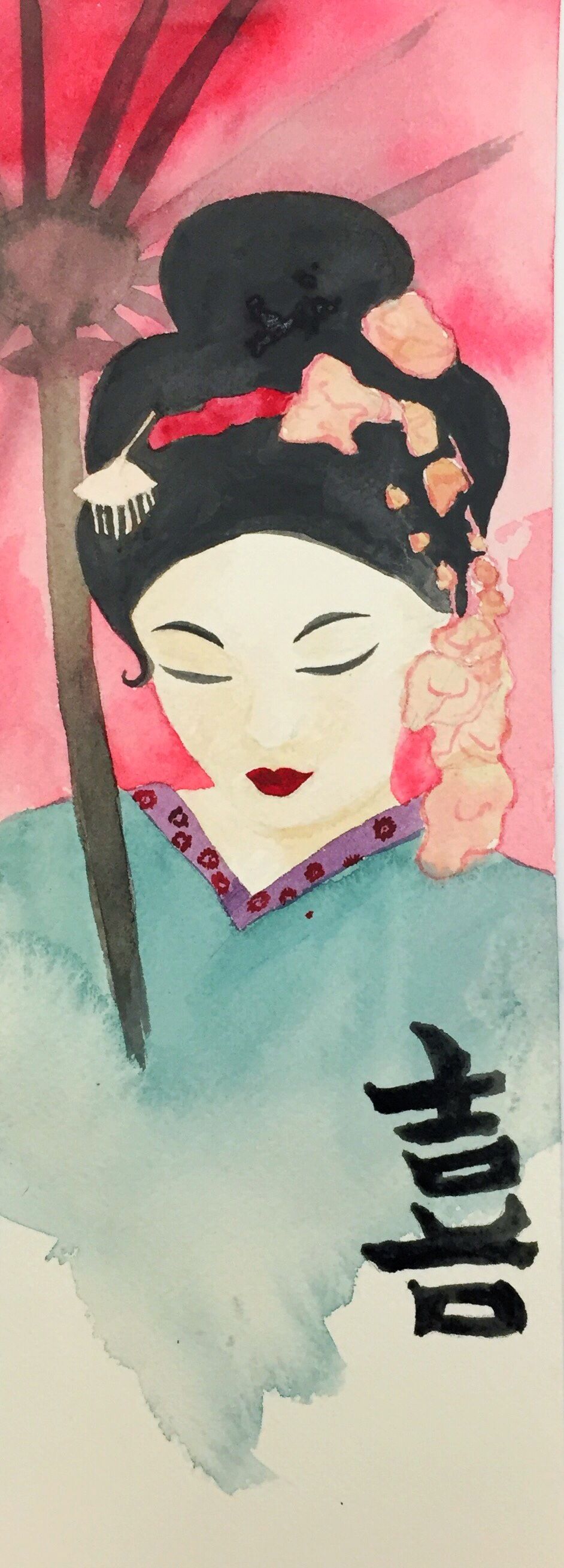 942x2618 Sayuri From Memoirs Of A Geisha Watercolor Fan Art Painting My - Sayuri Painting