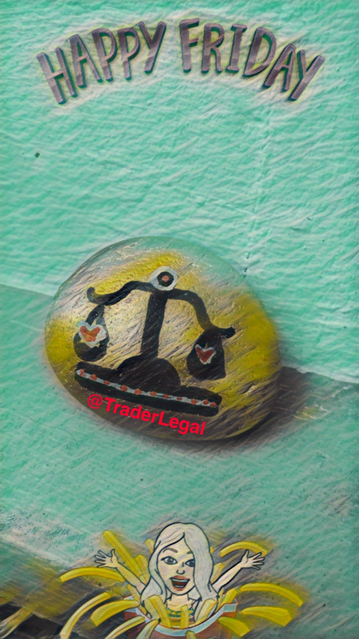 1242x2208 Rock Painting Contest - Scales Of Justice Painting