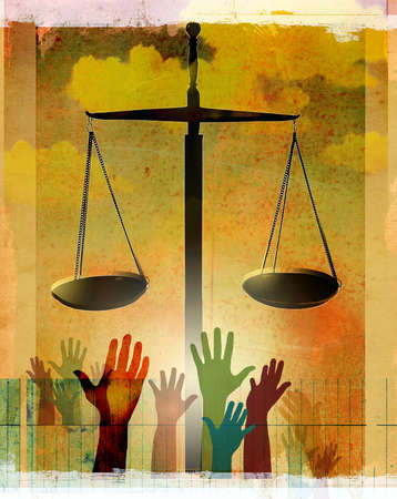358x450 Stock Illustration - Scales Of Justice Painting