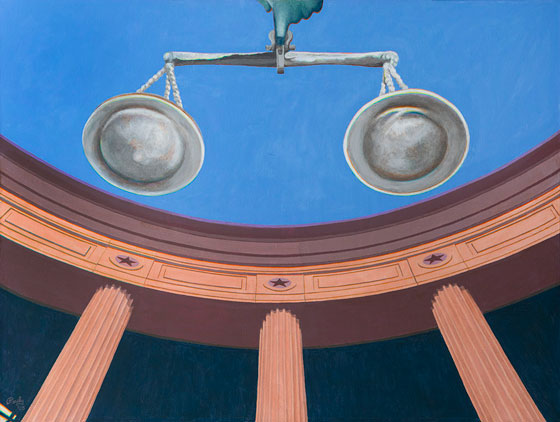 560x422 Under The Scales Of Justice - Scales Of Justice Painting