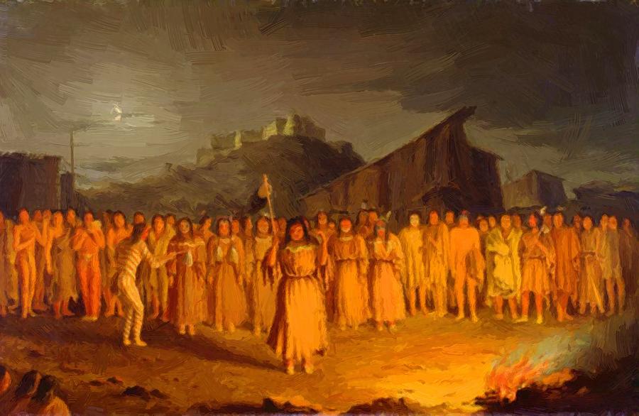 900x586 Scalp Dance By The Chualpays Indians 1856 Painting By Kane Paul - Scalp Painting