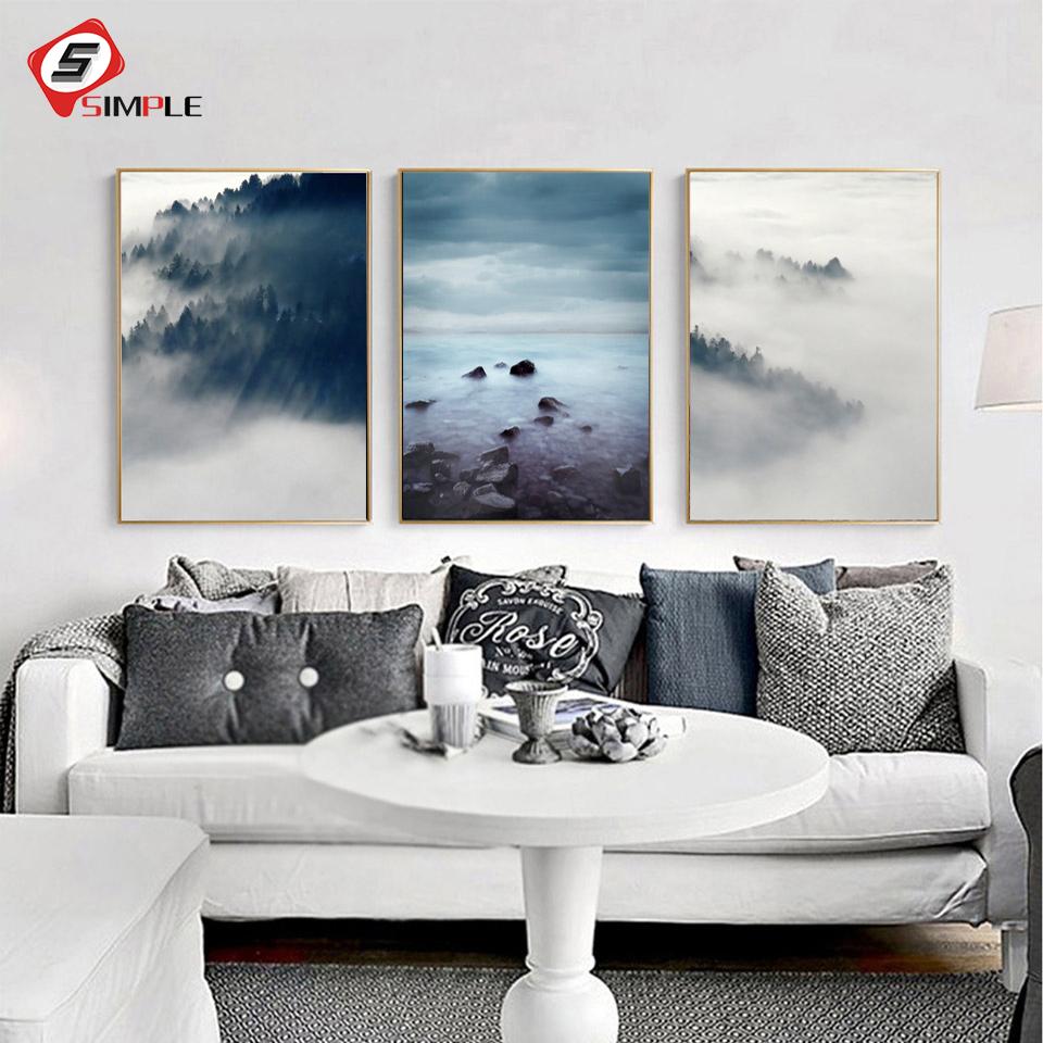 960x960 Landscape Poster Scandinavian Canvas Painting Wall Picture - Scandinavian Painting