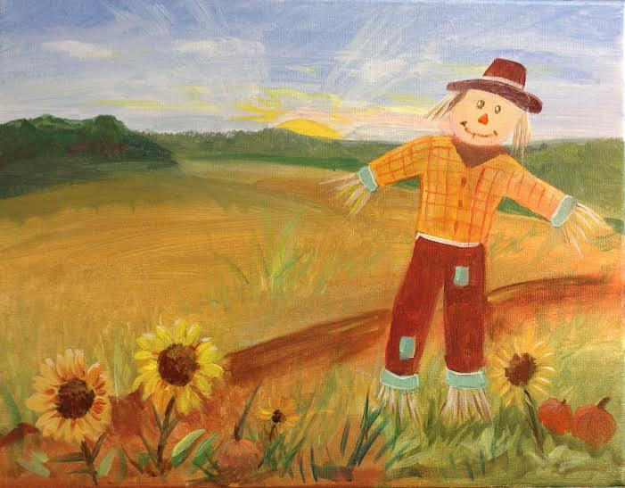 701x547 Scarecrow In Field - Scarecrow Painting