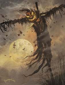 228x300 Scary Scarecrow Paintings Fine Art America - Scarecrow Painting