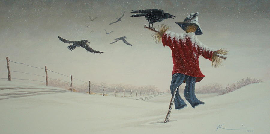 900x448 The Scarecrow Painting By Keith Kochenour - Scarecrow Painting