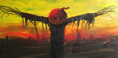 400x199 What's Brewing Scarecrow Painting - Scarecrow Painting